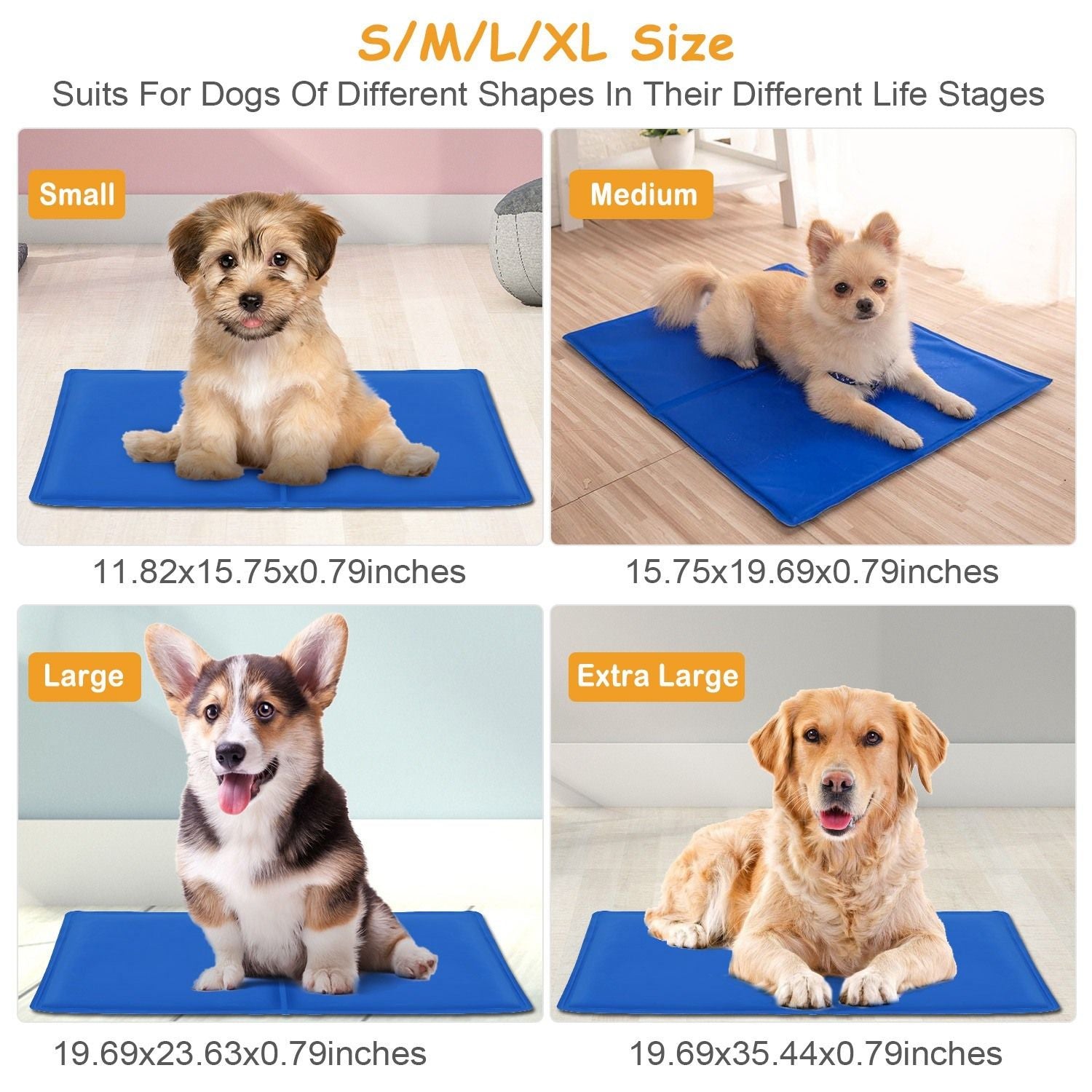 Pet Dog Cooling Mat Pressure Activated Gel Self Cooling Mat Pad
