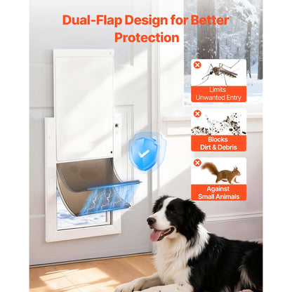 Pet Door, Large, with Double Magnetic Flaps and Metal Frame, Strong