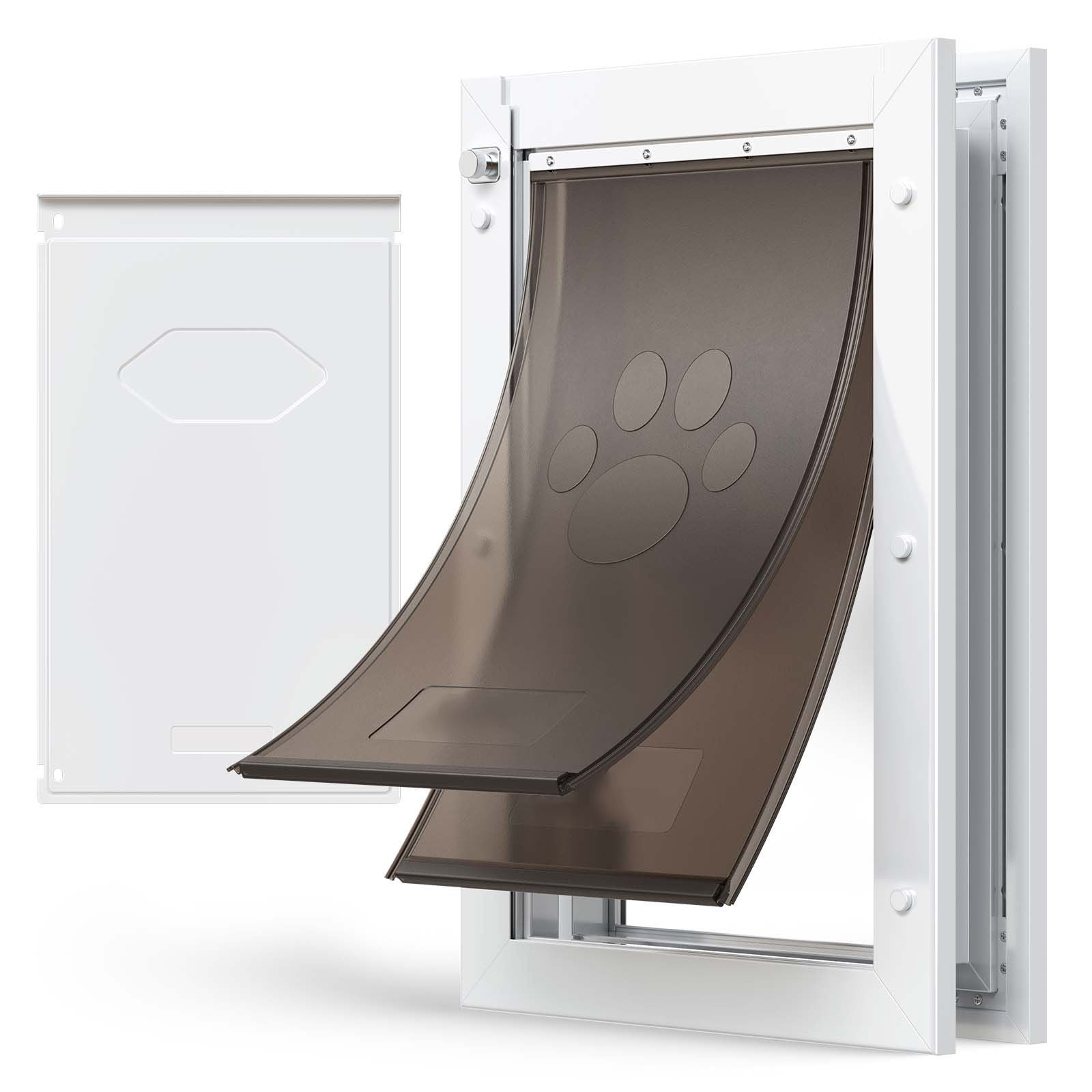Pet Door, Large, with Double Magnetic Flaps and Metal Frame, Strong