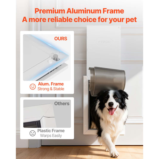 Pet Door, Large, with Double Magnetic Flaps and Metal Frame, Strong