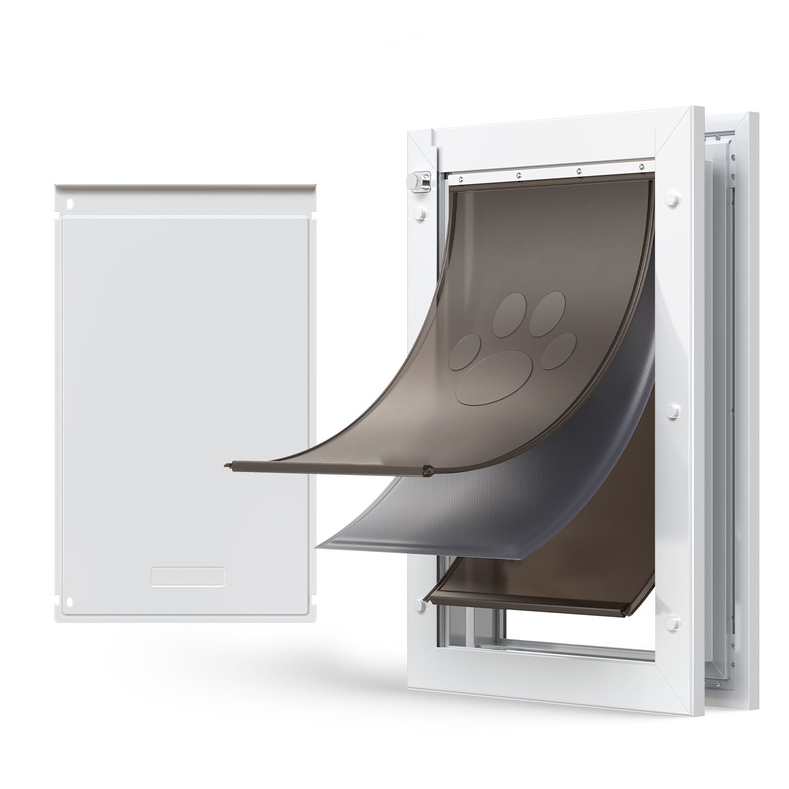 Pet Door, Large, with Three Magnetic Flaps and Metal Frame, Strong