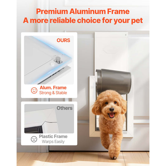 Pet Door, Medium, with Double Magnetic Flaps and Metal Frame