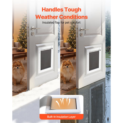 Pet Door, Medium, with Three Magnetic Flaps and Metal Frame, Strong