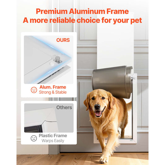 Pet Door, X-Large, with Double Magnetic Flaps and Metal Frame