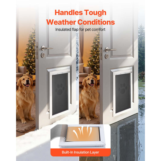 Pet Door, X-Large, with Three Magnetic Flaps and Metal Frame