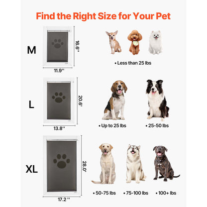 Pet Door, X-Large, with Three Magnetic Flaps and Metal Frame