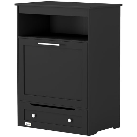 Pet Feeder Station Storage Cabinet, Dog Food Storage Container, Black