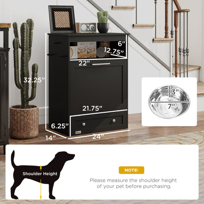 Pet Feeder Station Storage Cabinet, Dog Food Storage Container