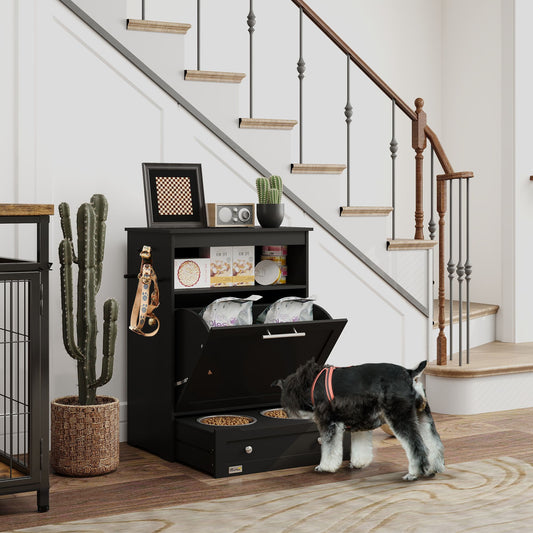 Pet Feeder Station Storage Cabinet, Dog Food Storage Container