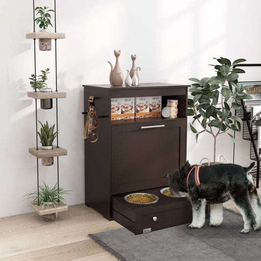Pet Feeder Station Storage Cabinet, Dog Food Storage Container