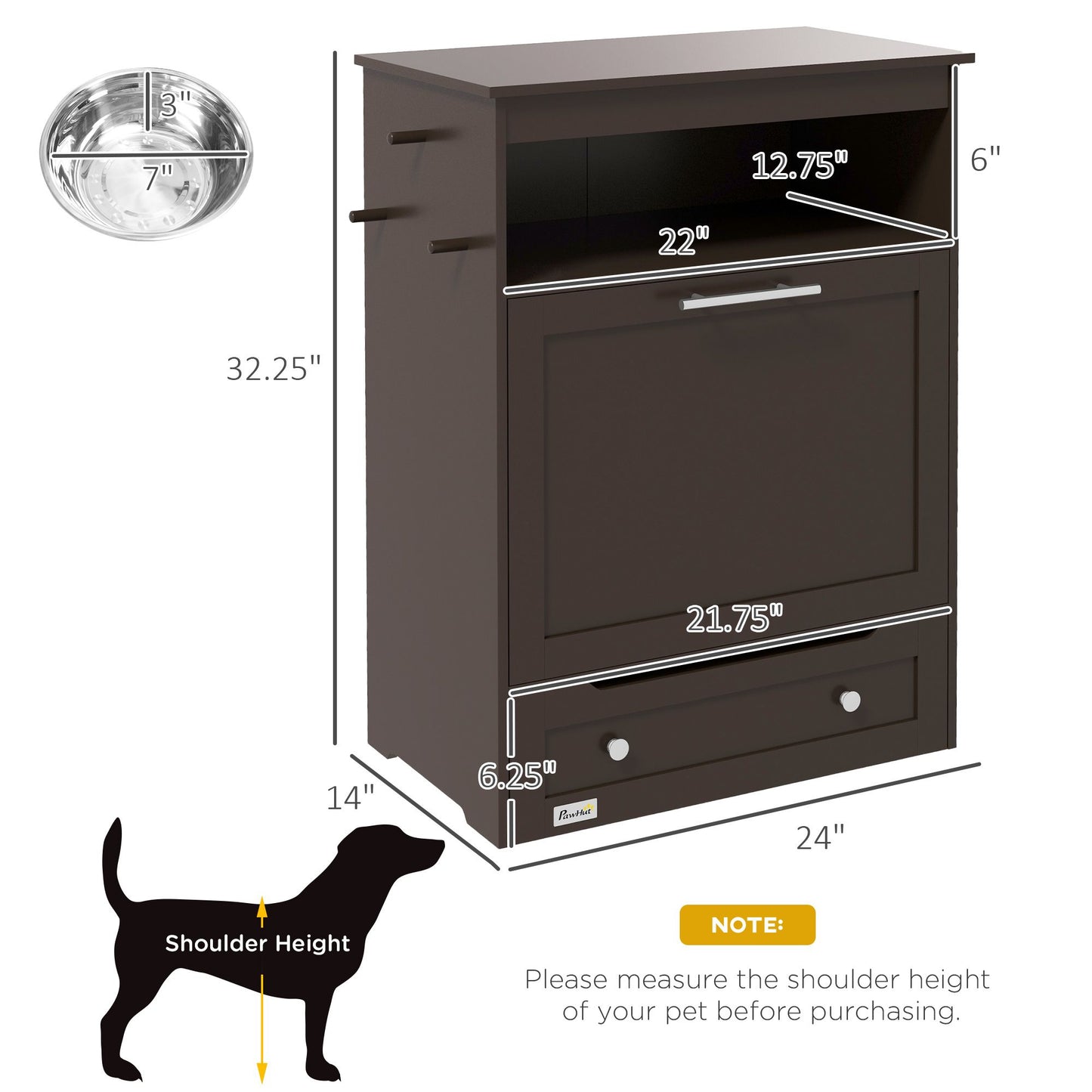Pet Feeder Station Storage Cabinet, Dog Food Storage Container