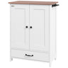 Pet Feeding Station for Medium Dogs, White, with Storage, Raised