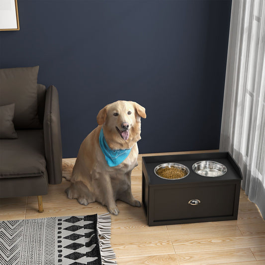 Pet Feeding Station Pet Dish Bowl Set with Storage, 2 Elevated Dog