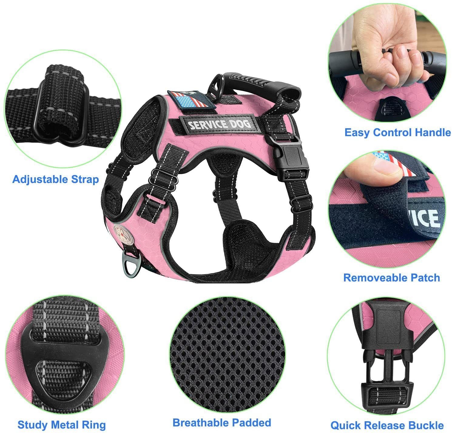 Pet Harness and Leash Set for Dog & Cat; Adjustable No Pull Service