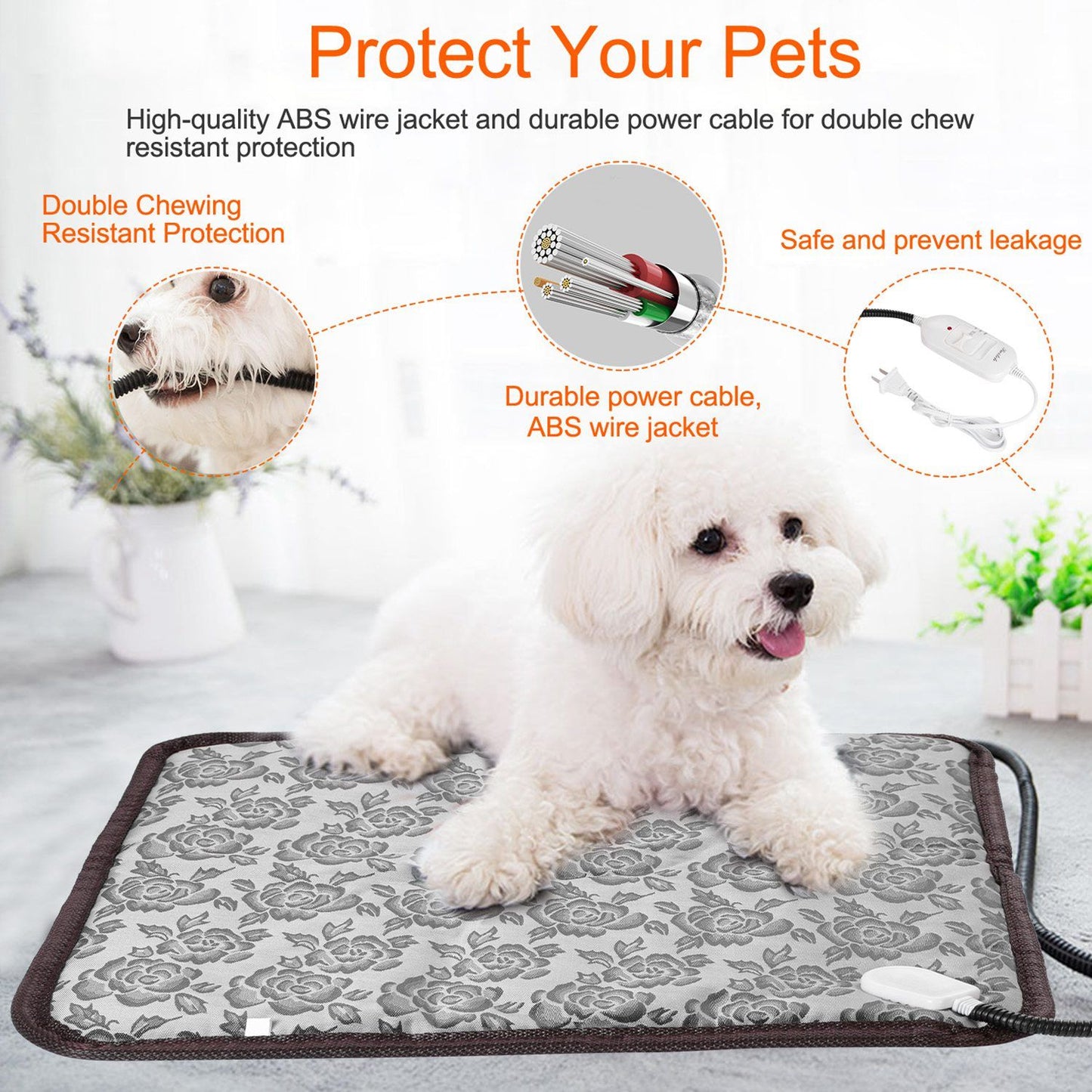Pet Heating Pad Dog Cat Electric Heating Mat Waterproof