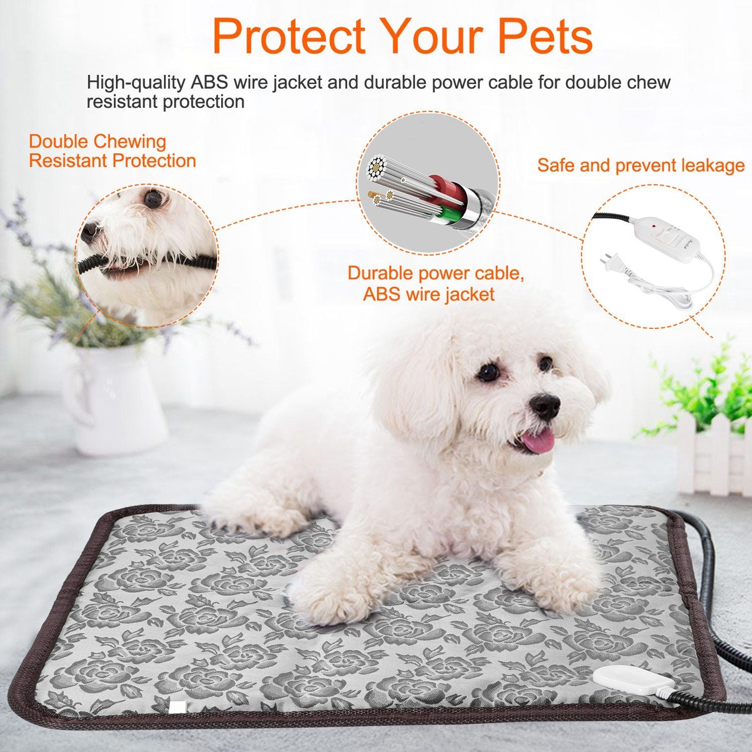 Pet Heating Pad Dog Cat Electric Heating Mat Waterproof