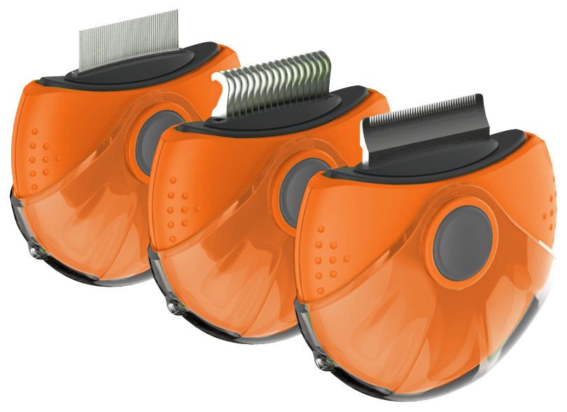 Triple Rotating Rake Deshedder and Dematting Grooming Pet Comb