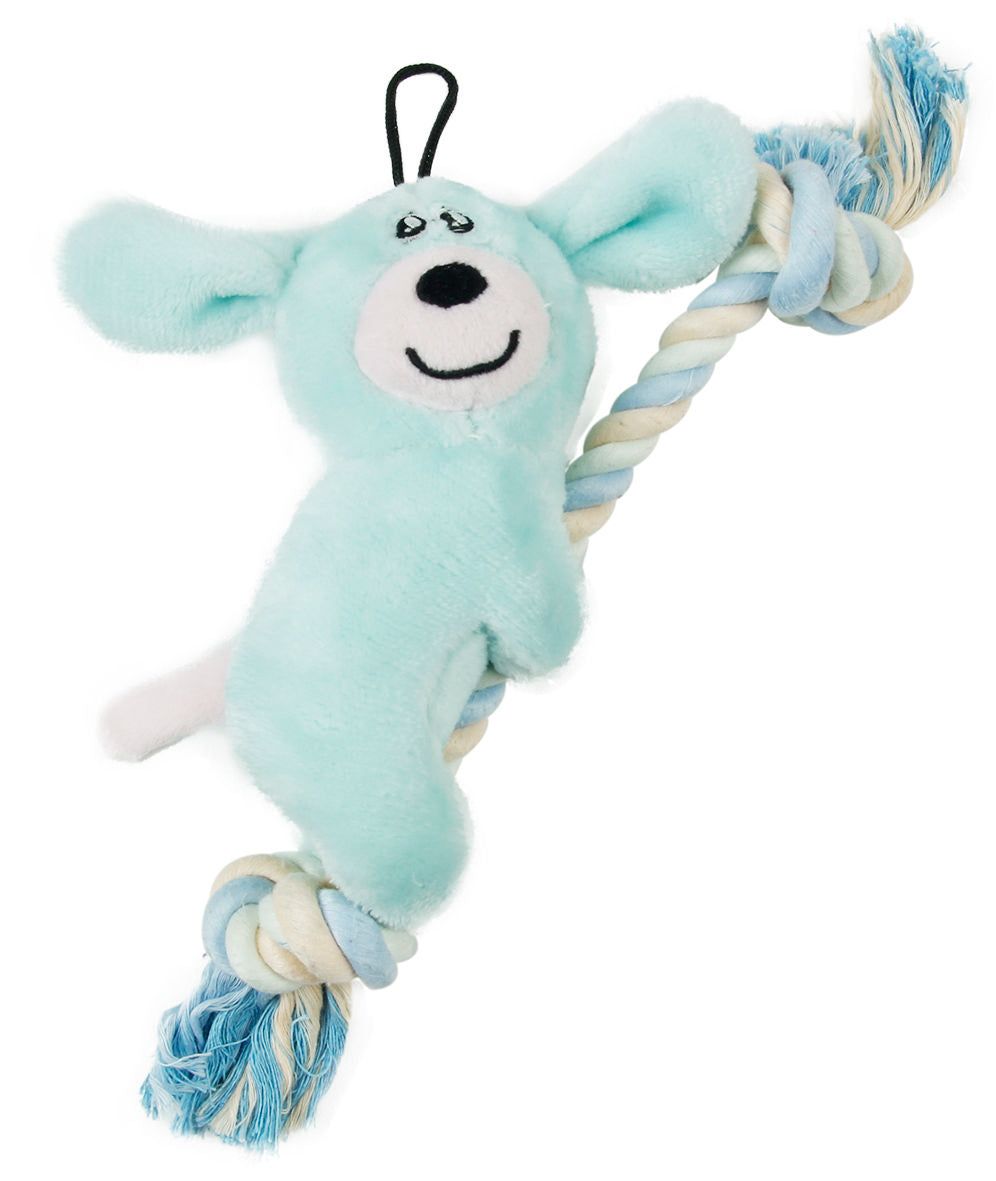 Plush and Jute Rope Squeaking Newborn Cat and Dog Toy