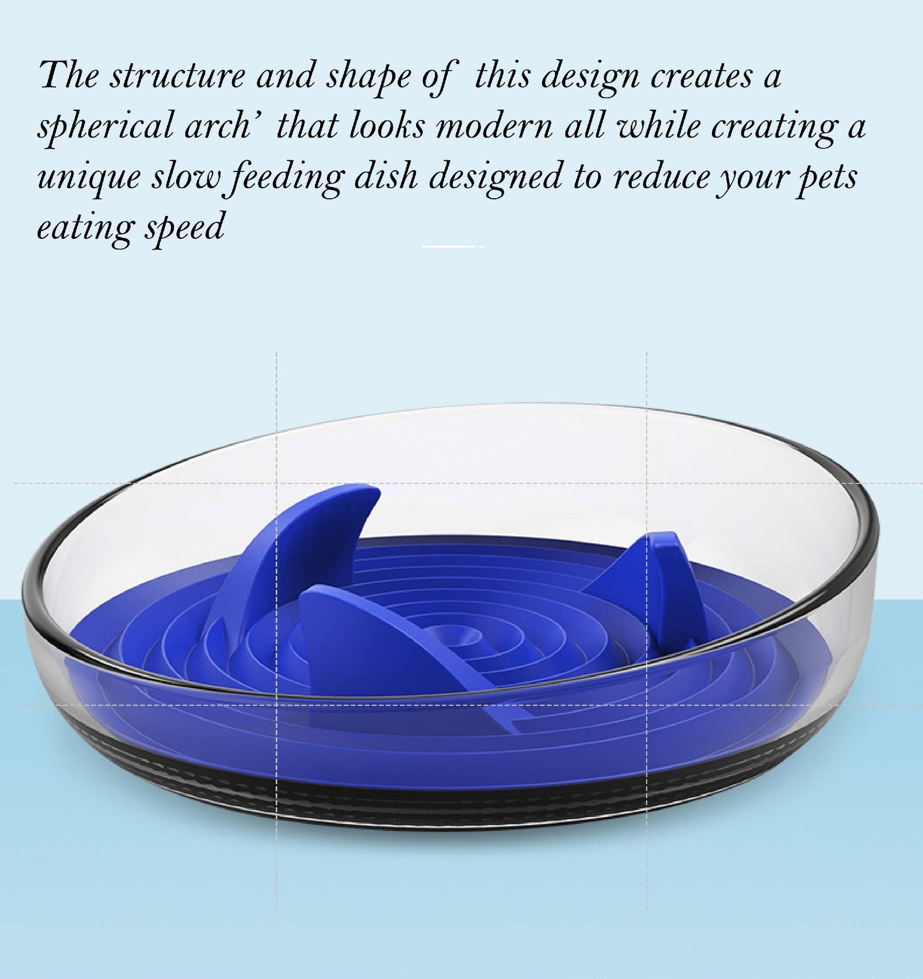 Shark Fin Shaped Modern Slow Feeding Pet Bowl