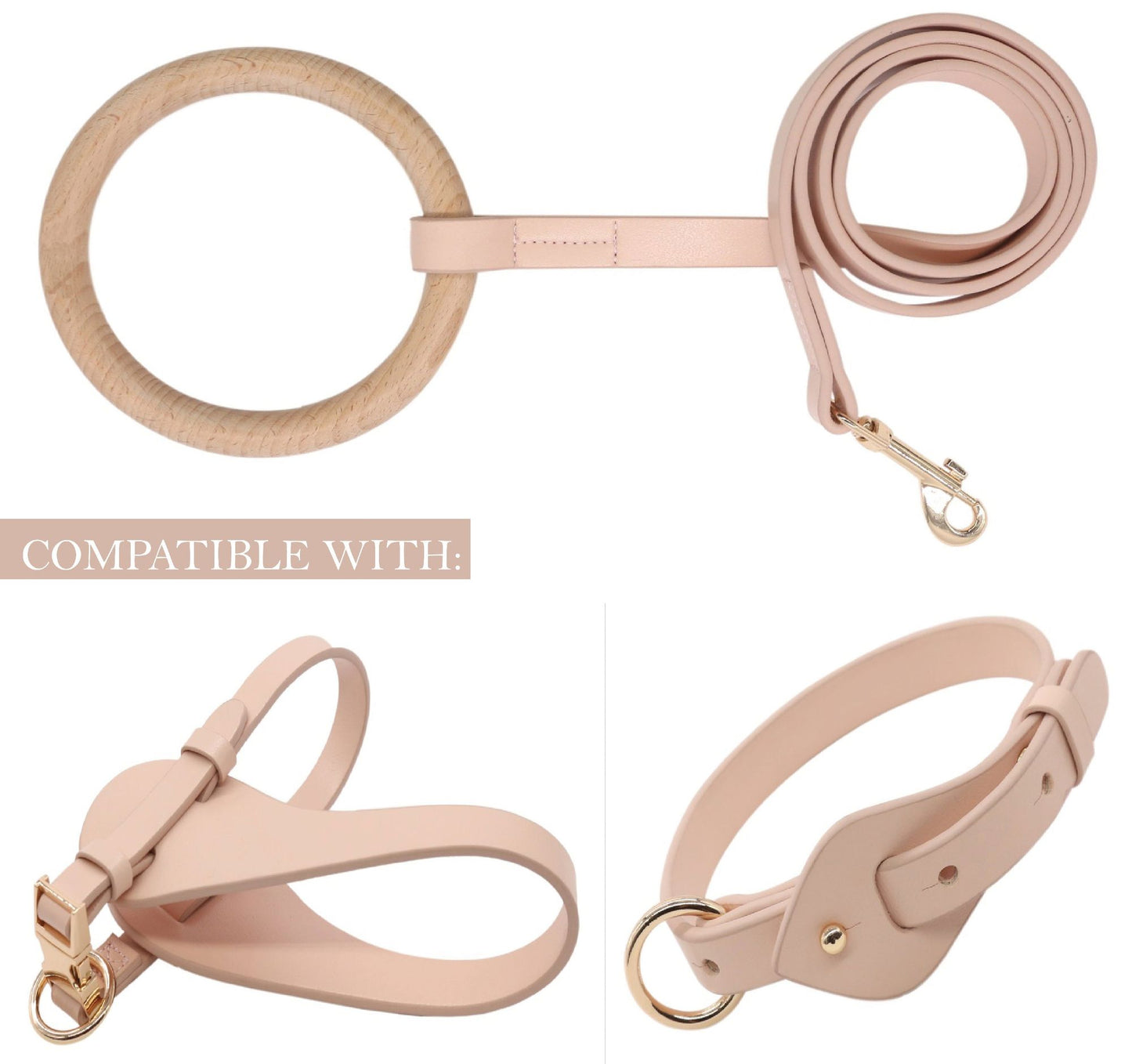 Boutique Series Beechwood and Leather Designer Dog Leash