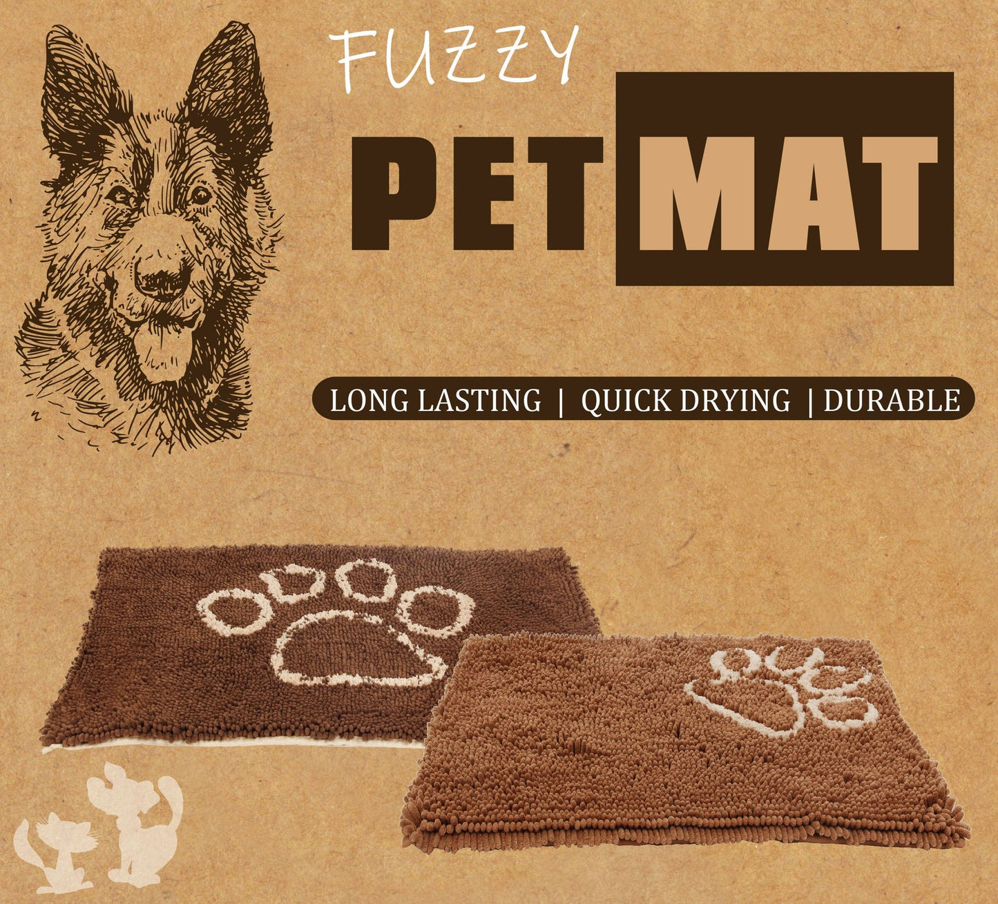 Quick-Drying Anti-Skid and Machine Washable Dog Mat