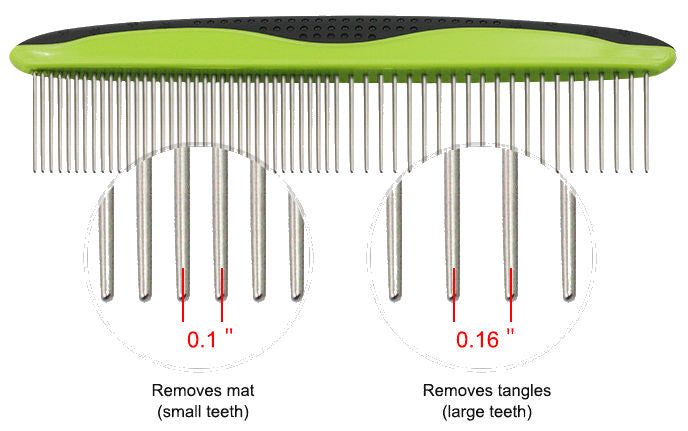 Grip Ease' Wide and Narrow Tooth Grooming Pet Comb