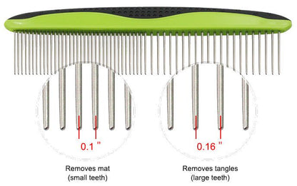 Grip Ease' Wide and Narrow Tooth Grooming Pet Comb