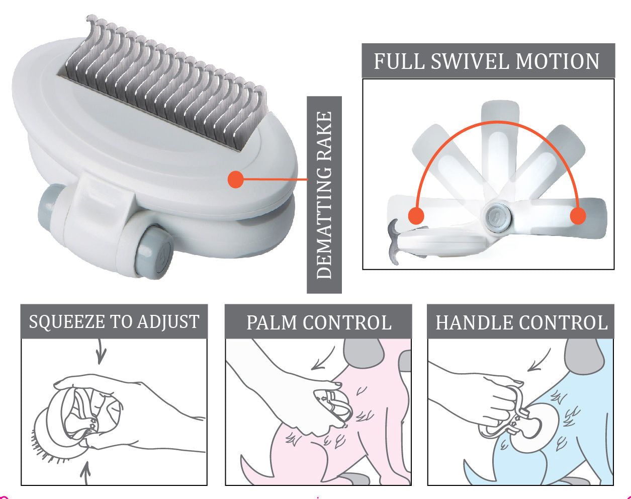 Swivel Travel Grooming Dematting Pet Comb
