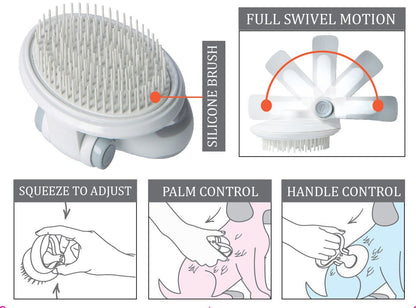 Swivel Travel Soft Grooming Pet Pin Brush
