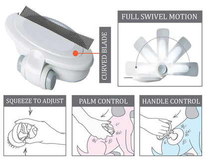 Travel Swivel Curved Pet Grooming Pin Comb