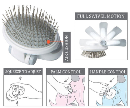 Travel Swivel Pet Grooming Pin Brush