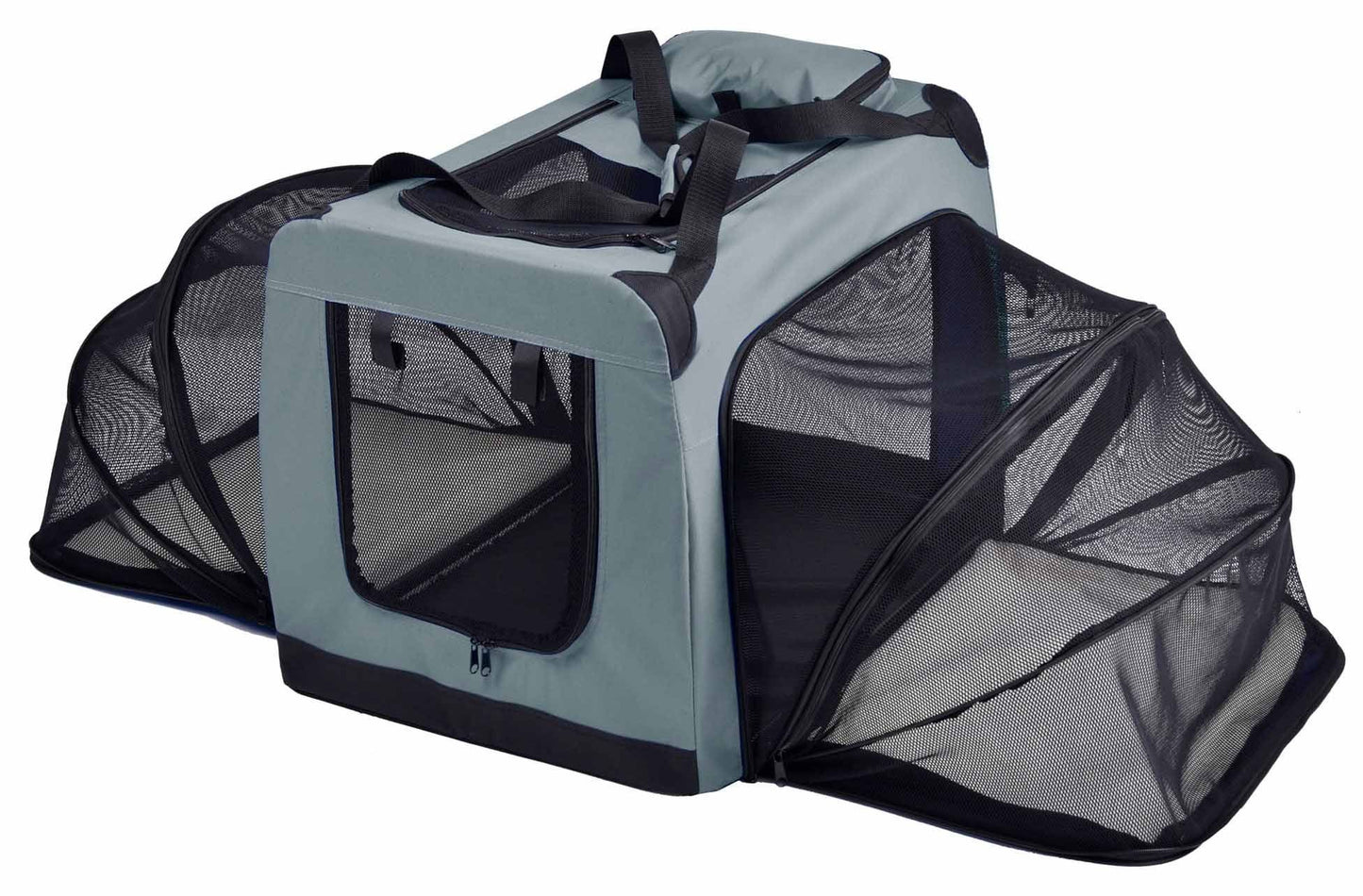 Metal Framed Soft-Folding Collapsible Dual-Sided Expandable Pet Dog