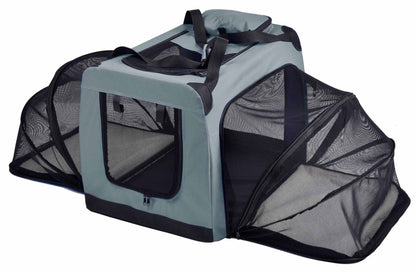 Metal Framed Soft-Folding Collapsible Dual-Sided Expandable Pet Dog