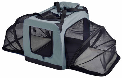 Metal Framed Soft-Folding Collapsible Dual-Sided Expandable Pet Dog