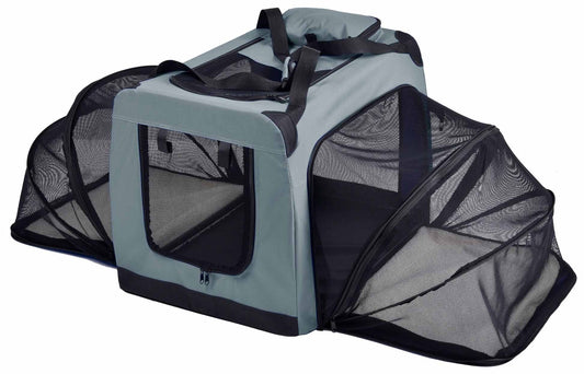 Metal Framed Soft-Folding Collapsible Dual-Sided Expandable Pet Dog