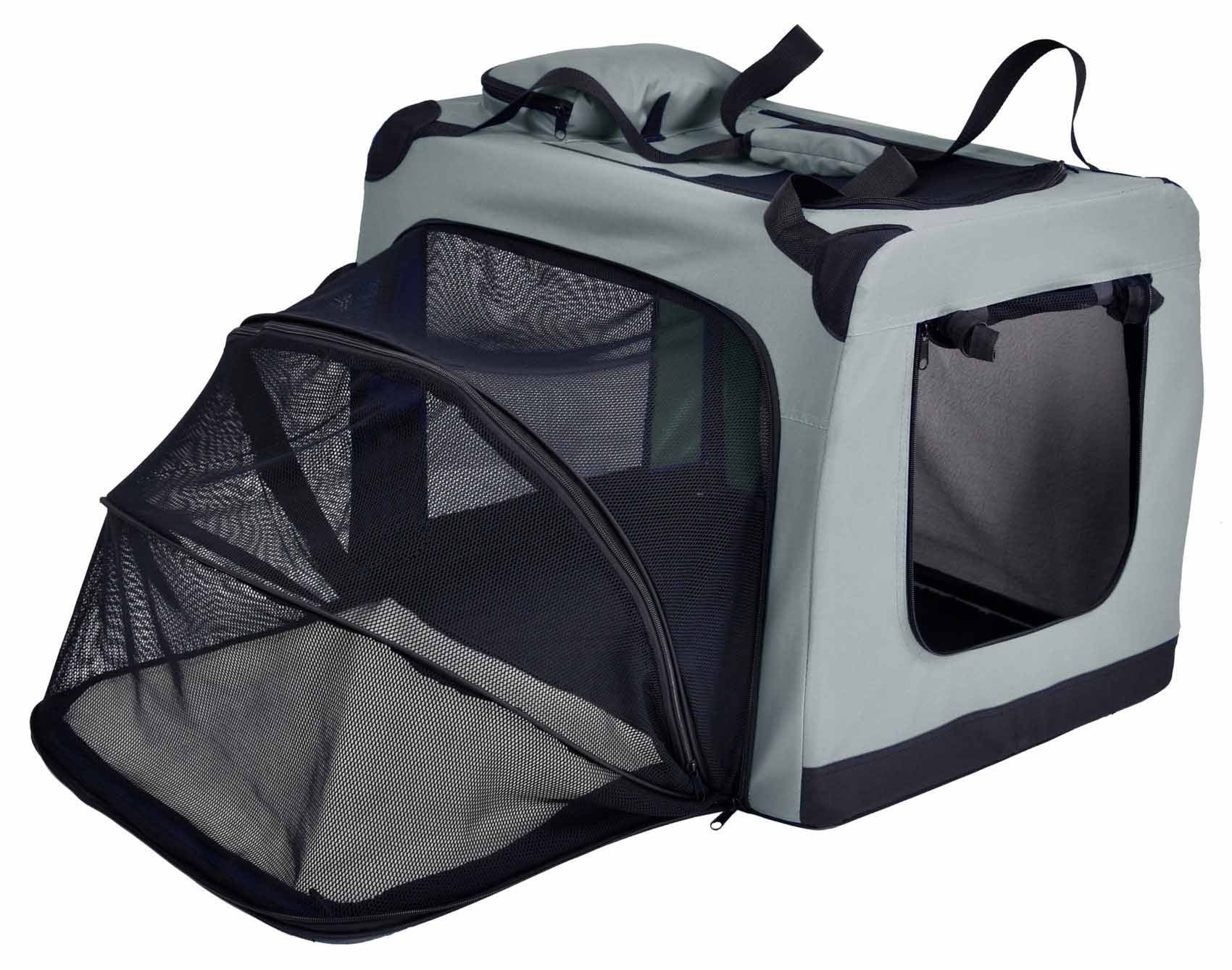 Metal Framed Soft-Folding Collapsible Dual-Sided Expandable Pet Dog