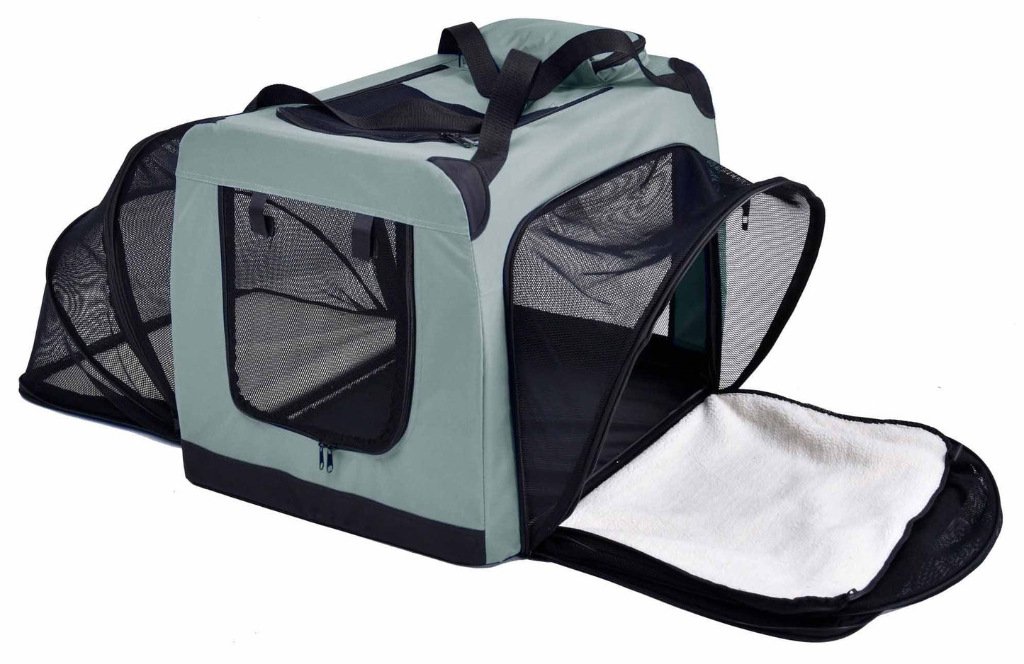Metal Framed Soft-Folding Collapsible Dual-Sided Expandable Pet Dog