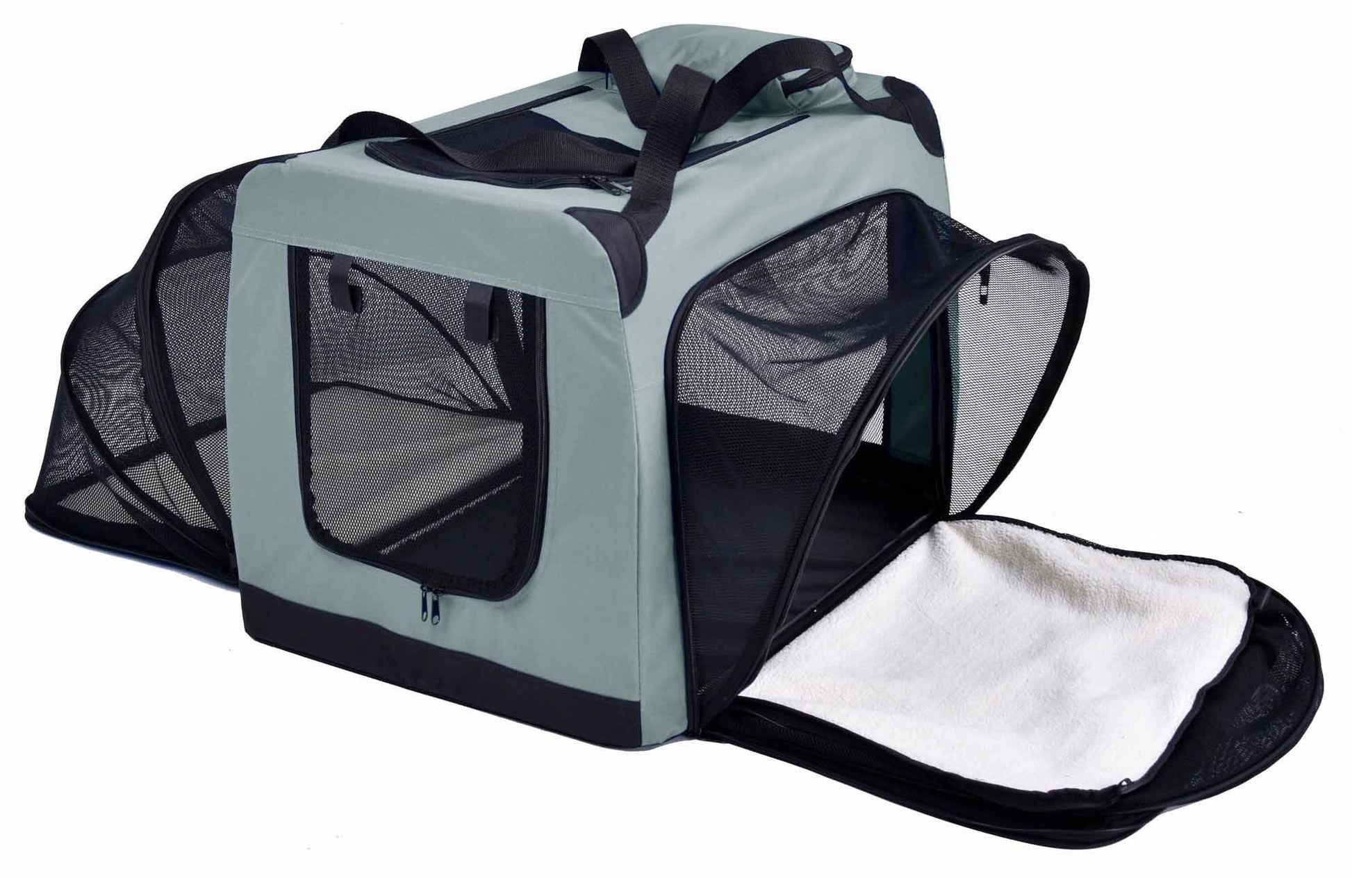 Metal Framed Soft-Folding Collapsible Dual-Sided Expandable Pet Dog