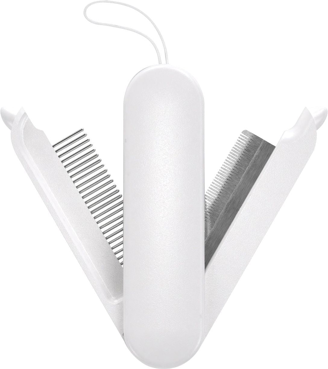 Multi-Functional 2-in-1 Swivel Travel Grooming Comb and Deshedder
