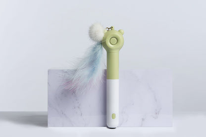 3-in-1 Retractable and Extendable Feathered and Laser Wand Kitty