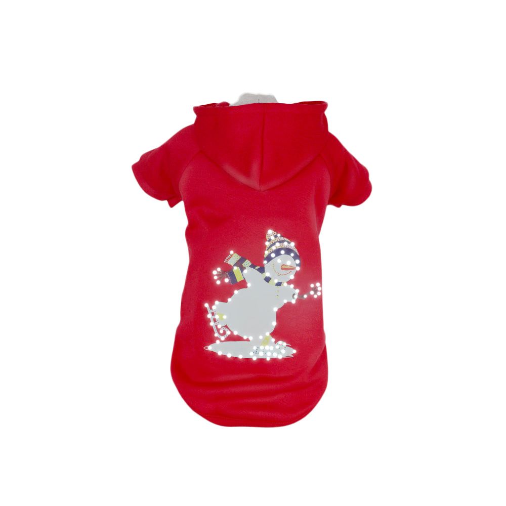 LED Lighting Holiday Snowman Hooded Sweater Pet Costume
