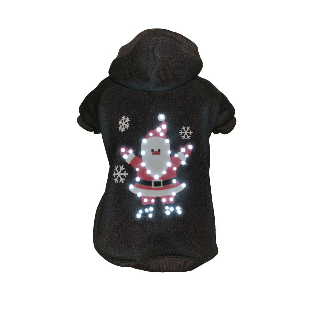 LED Lighting Juggling Santa Hooded Sweater Pet Costume
