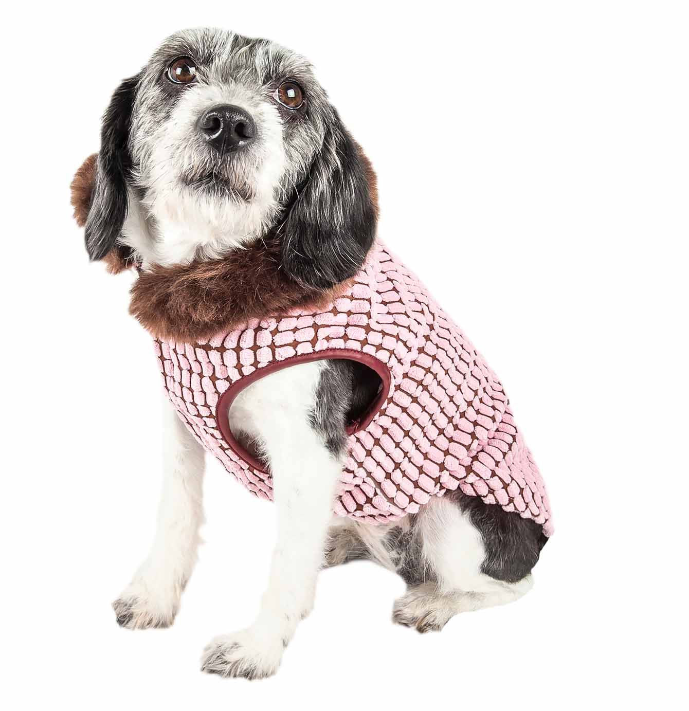 Elegant Designer Boxed Mink Fur Dog Coat Jacket