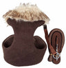 2-in-1 Mesh Reversed Adjustable Dog Harness-Leash, Brown/Khaki