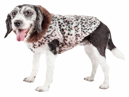 Cheetah Patterned Mink Dog Coat Jacket
