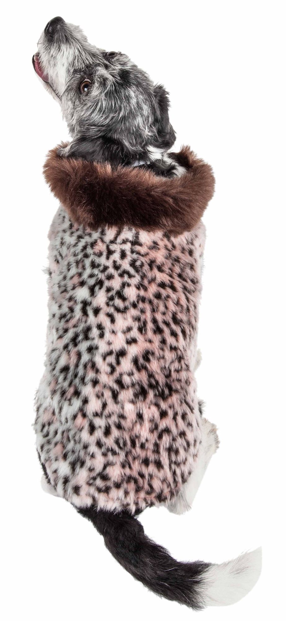 Cheetah Patterned Mink Dog Coat Jacket