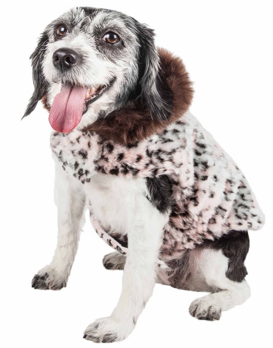 Cheetah Patterned Mink Dog Coat Jacket
