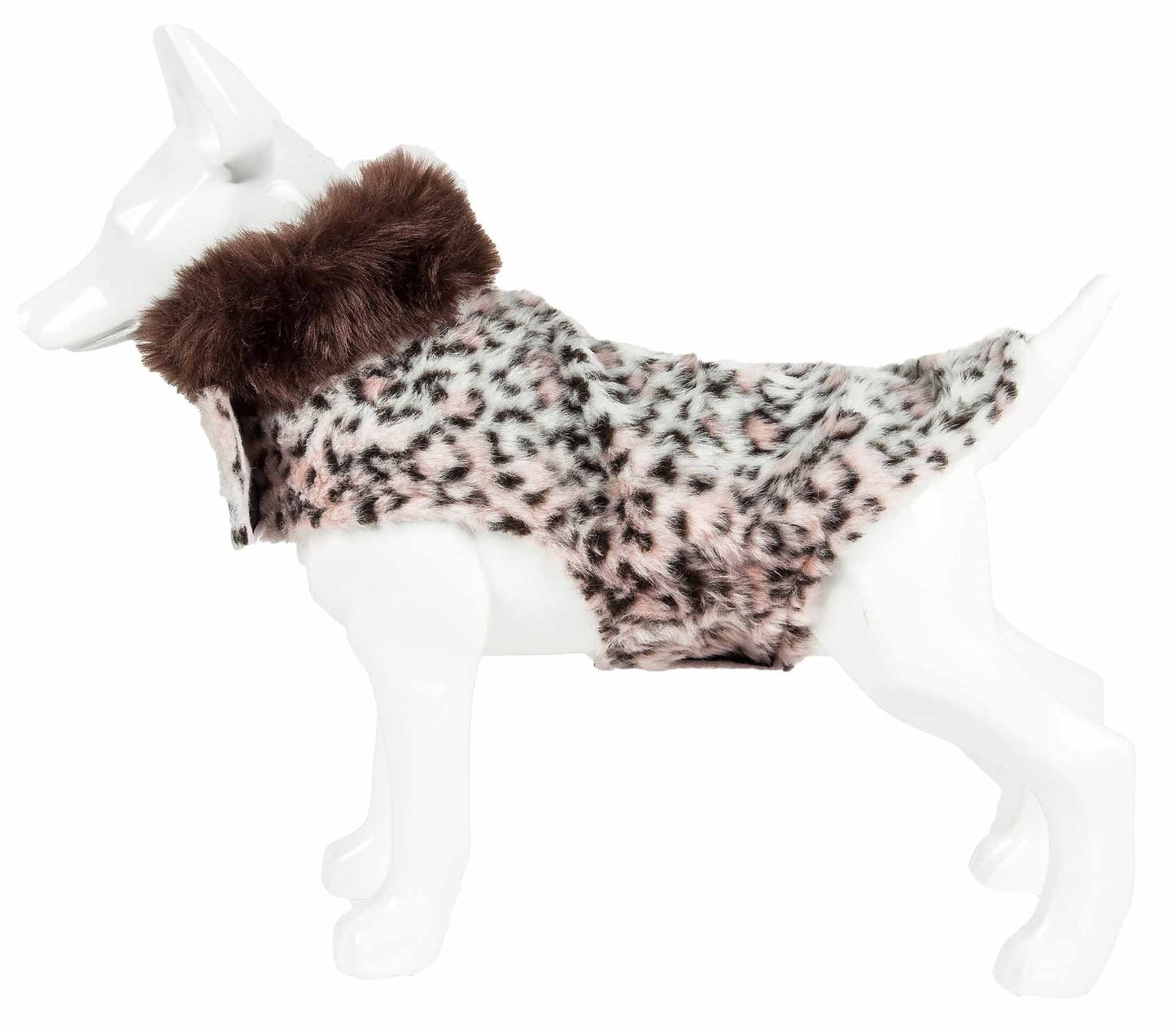 Cheetah Patterned Mink Dog Coat Jacket