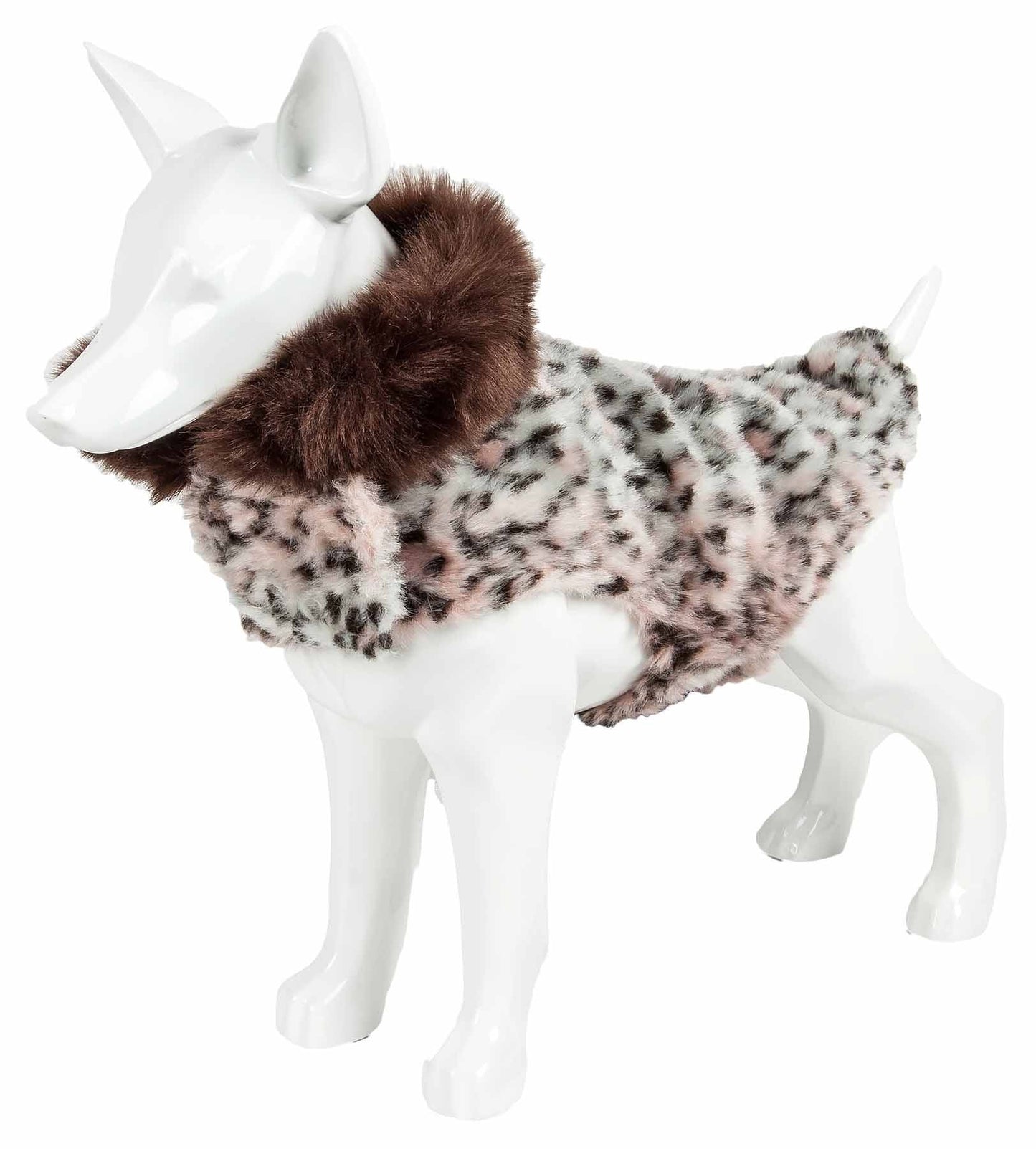 Cheetah Patterned Mink Dog Coat Jacket
