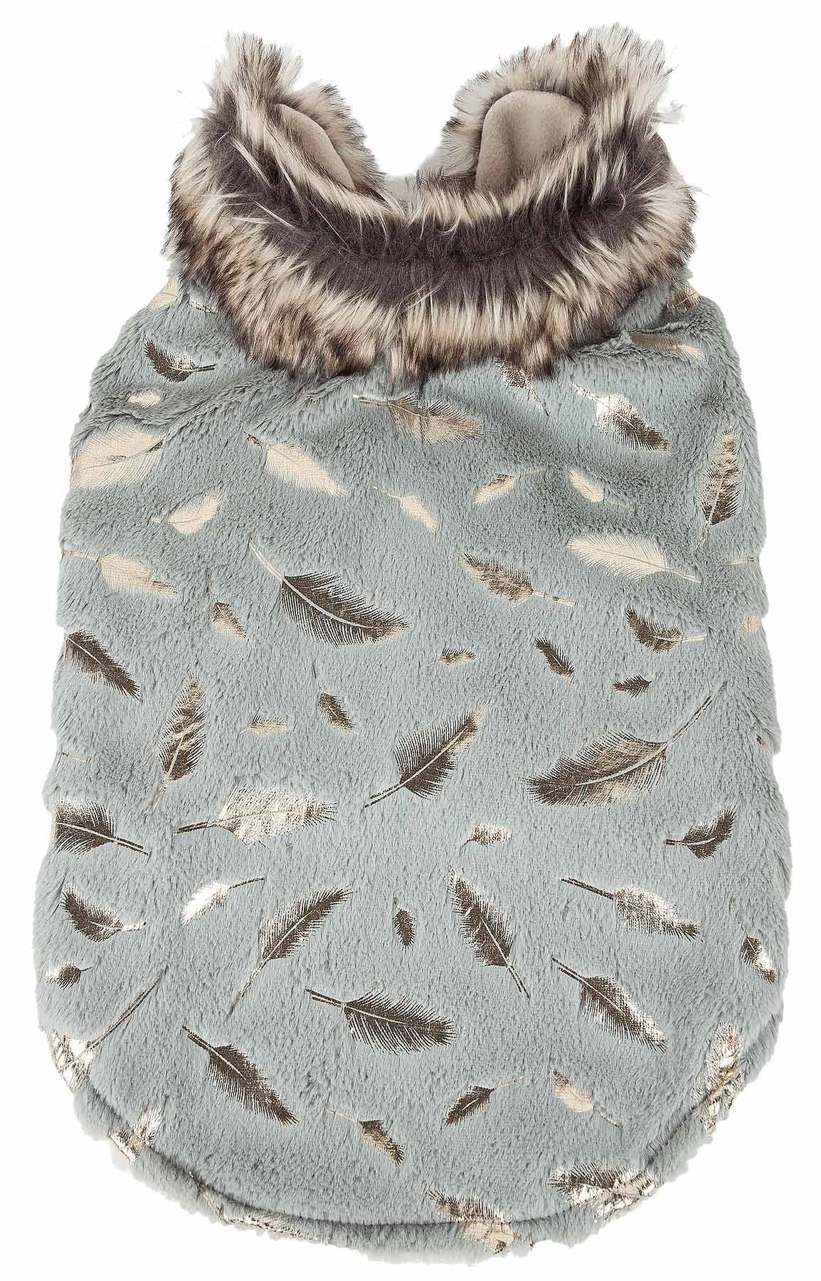 Gold-Leaf Designer Fur Dog Jacket Coat